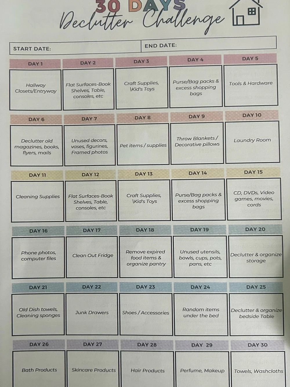 Autism/ADHD Cleaning Planner